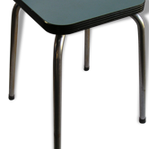 Tabouret formica bleu ciel et métal chromé, vintage 70's