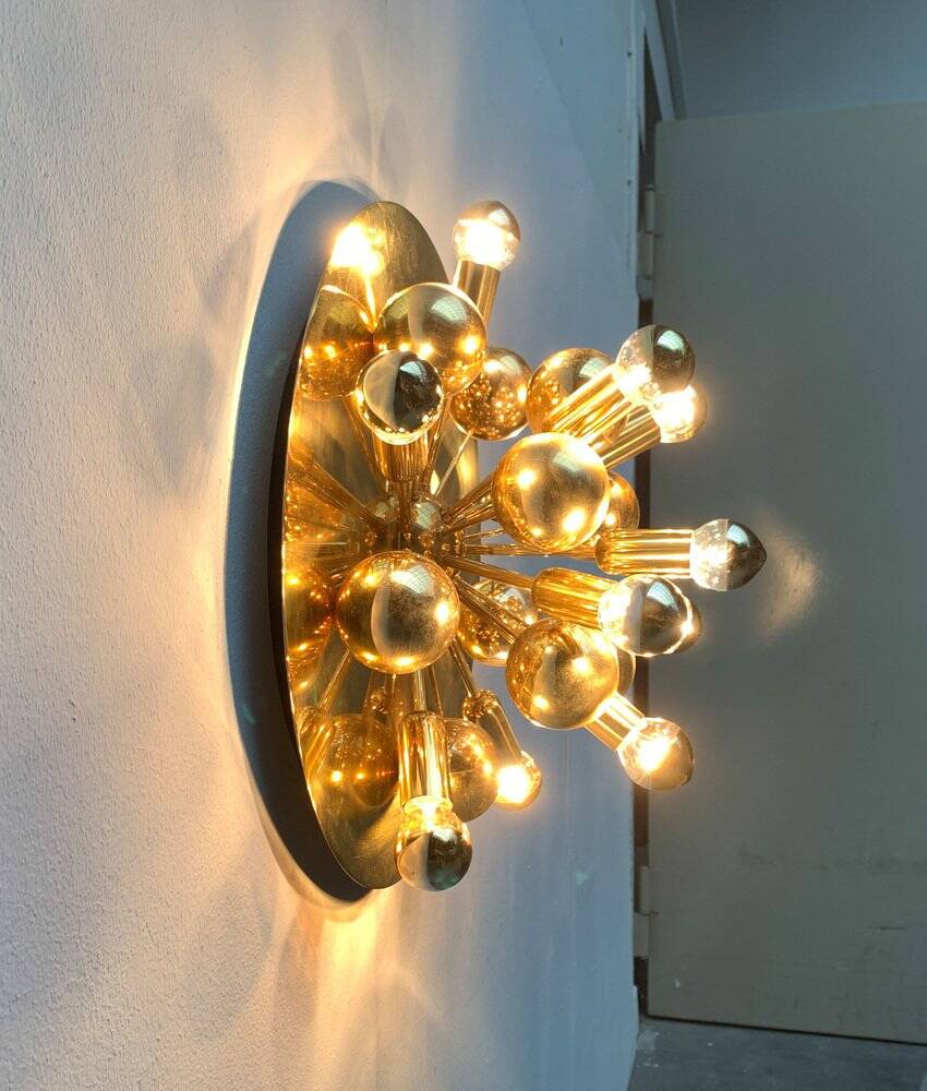 Atomic Brass Ceiling Light in Modern German Mid-Century by Dorothee Becker for Cosack, 1970s
