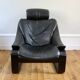Fauteuil et ottoman Roche Bobois vintage lounge Kroken, Ake Frybiter
