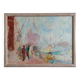 Oil on canvas representing the port of Nantes by J. Levy 20th century