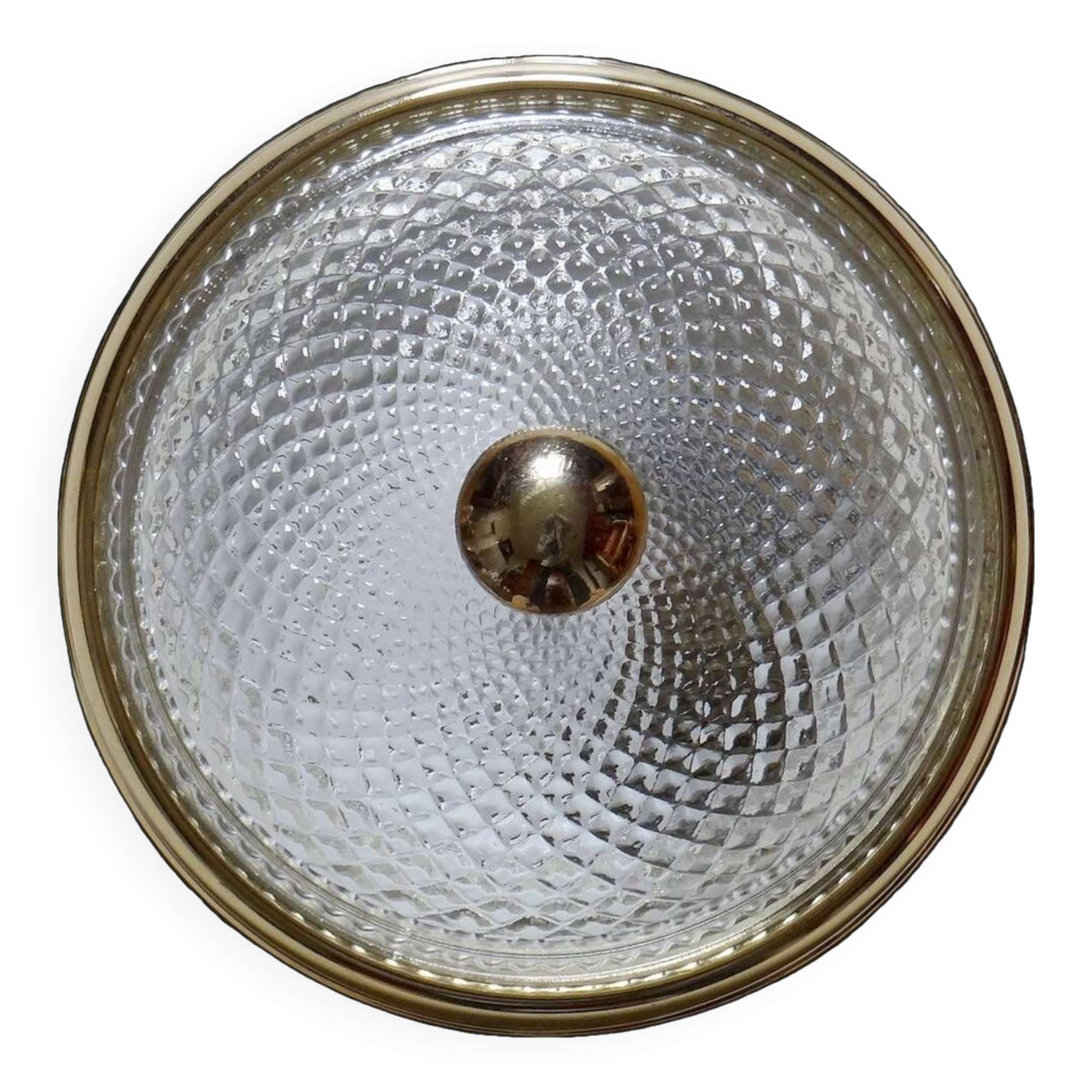 Vintage glass and gold metal globe ceiling light