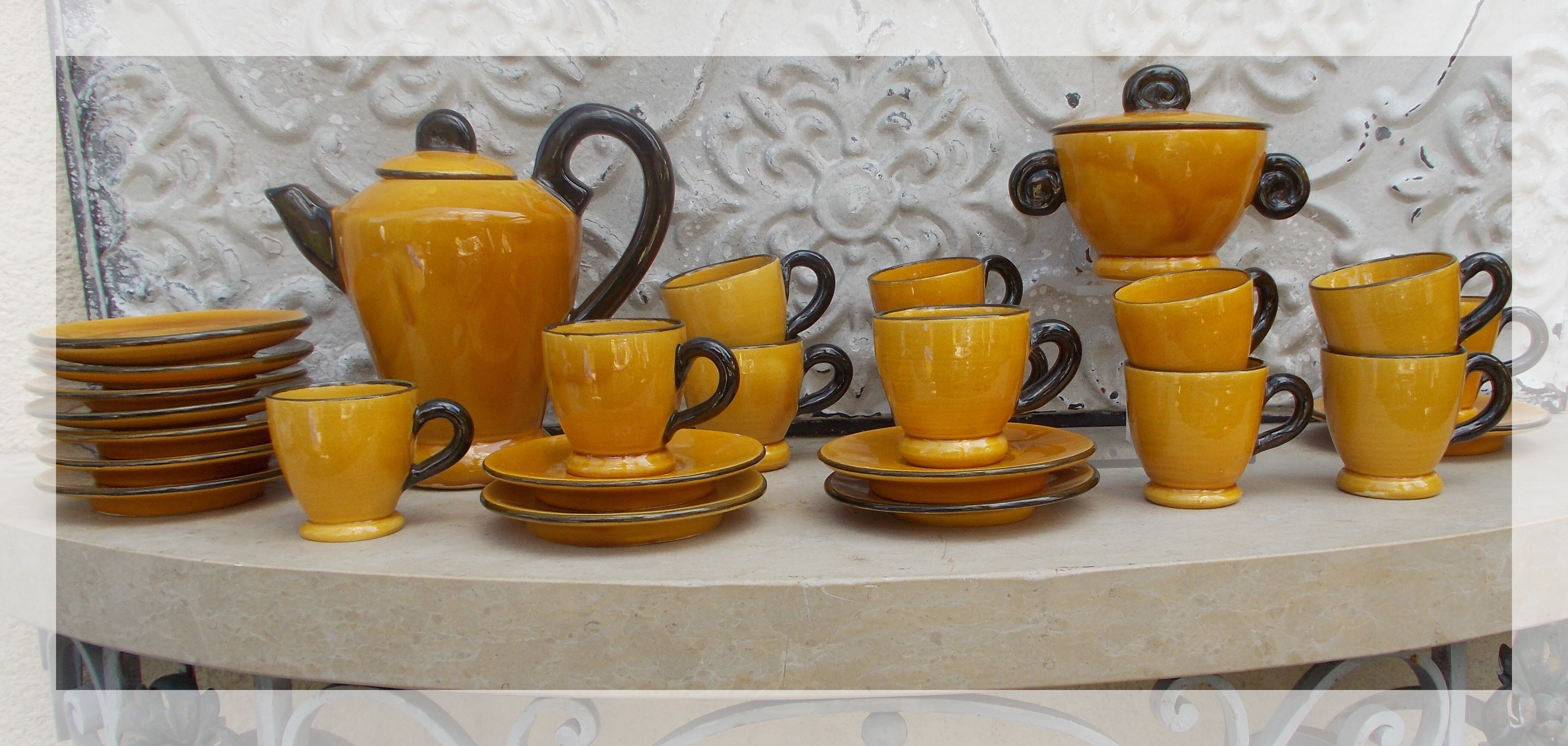 Vintage Vallauris Couleur de Provence coffee service