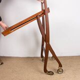 Danish folding teak rolling table, Svend Aage Madsen/Illums Bolhigus.