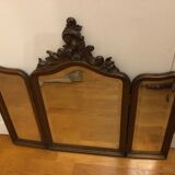 Carved wooden triptych mirror 80x68cm