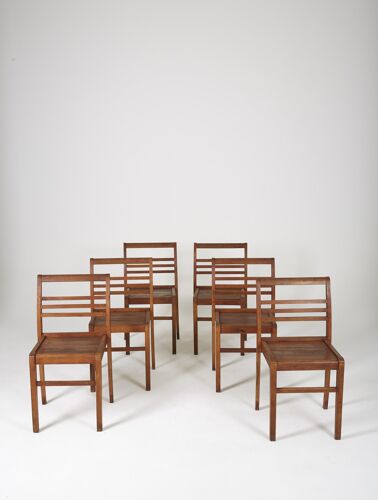 6 chaises Reconstruction de René Gabriel 1940s