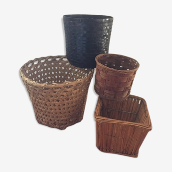 Lot de 4 cache-pots assortis en osier