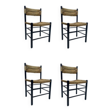 Mid-Century Dordogne Chairs in the style of Charlotte Perriand, 1960s, Set of 4