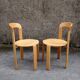Pair of Bruno rey chairs in blond wood from the 80s