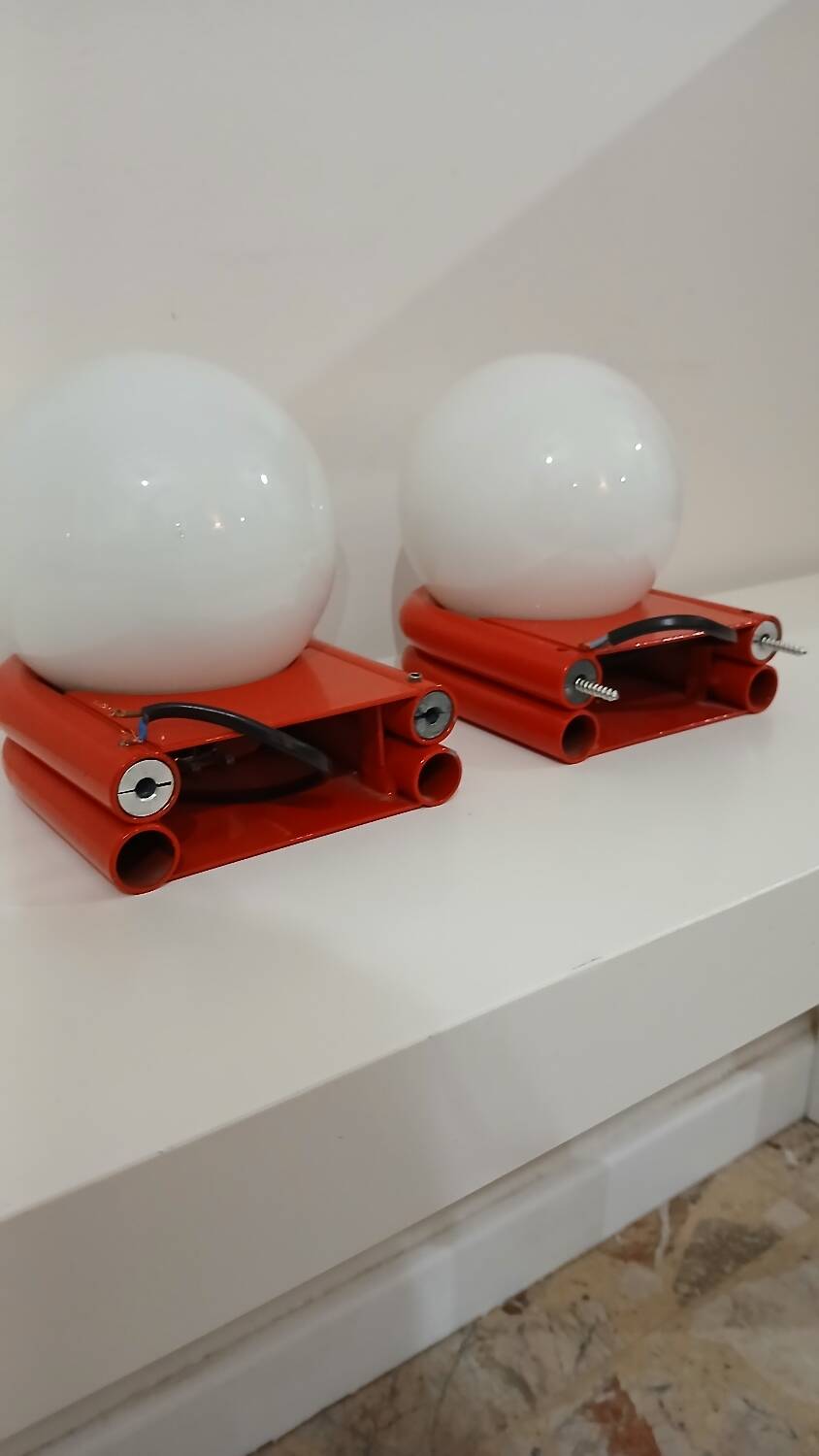 Pair of space age wall lights