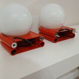 Pair of space age wall lights