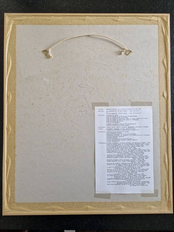 Gabriel Kissling (Born in 1915), Swiss artist - Watercolor on paper - "Forest landscape" - Signed