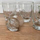 Set of 5 glasses engraved glass cup
