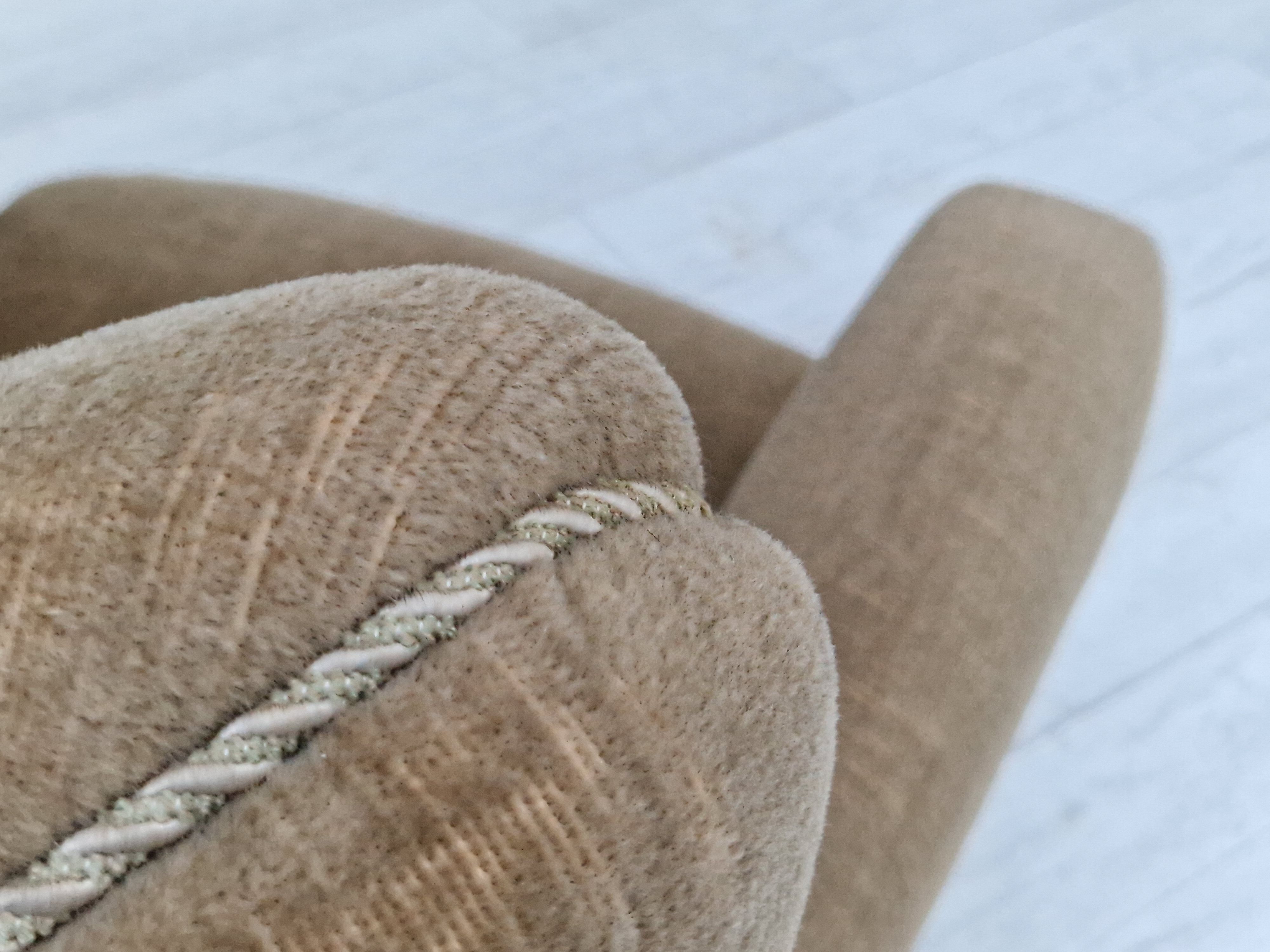 1970s, Danish design, velour chair, original condition, beech wood