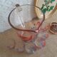 Pitcher and 6 vintage peacock liqueur glasses