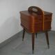 Mid century sewing box with / side table. asystent teak 1960/70s