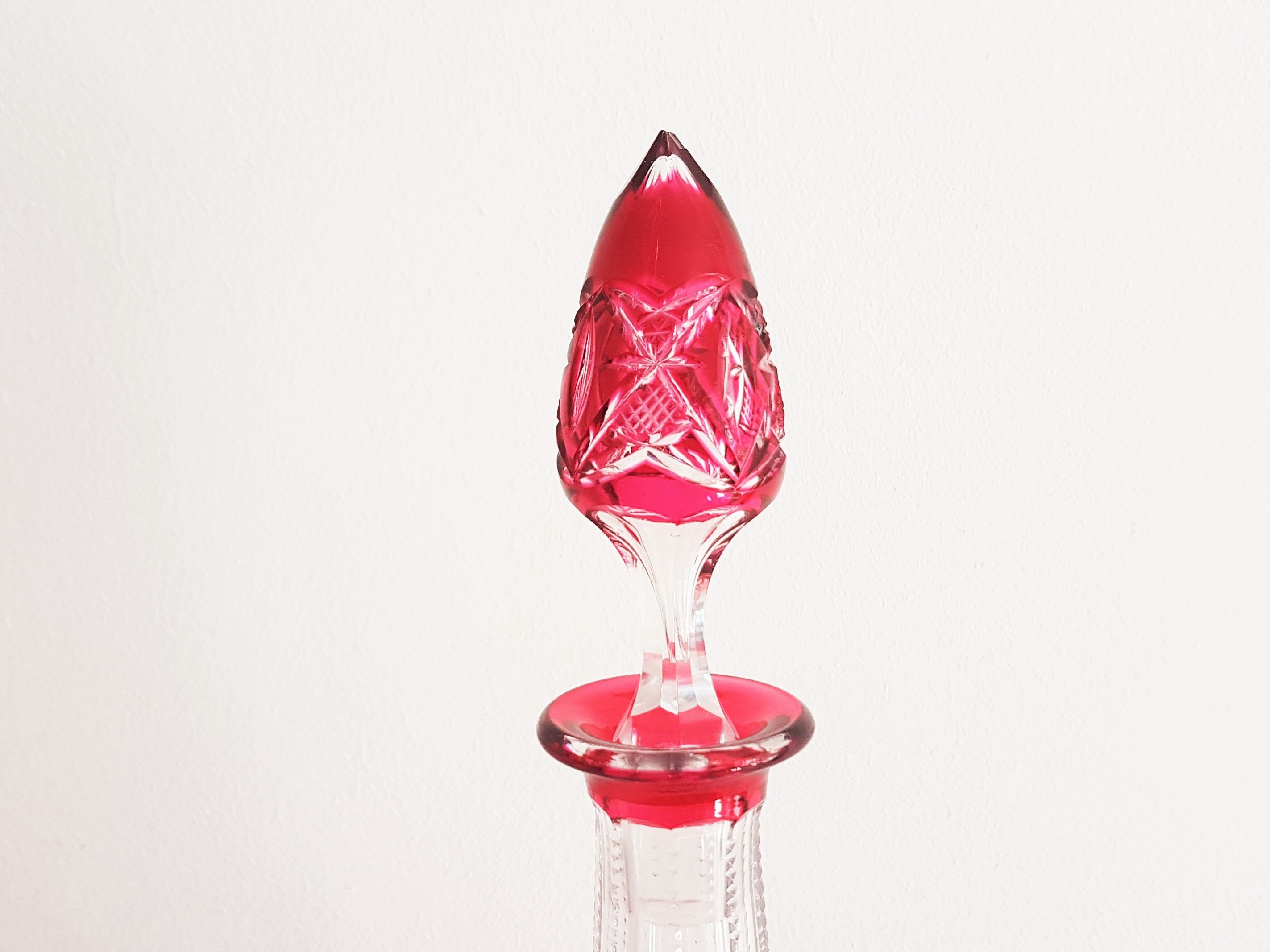 Val Saint Lambert ruby-coloured carafe