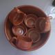 Vintage soup or gratin service in glazed earthenware. 7 pieces.