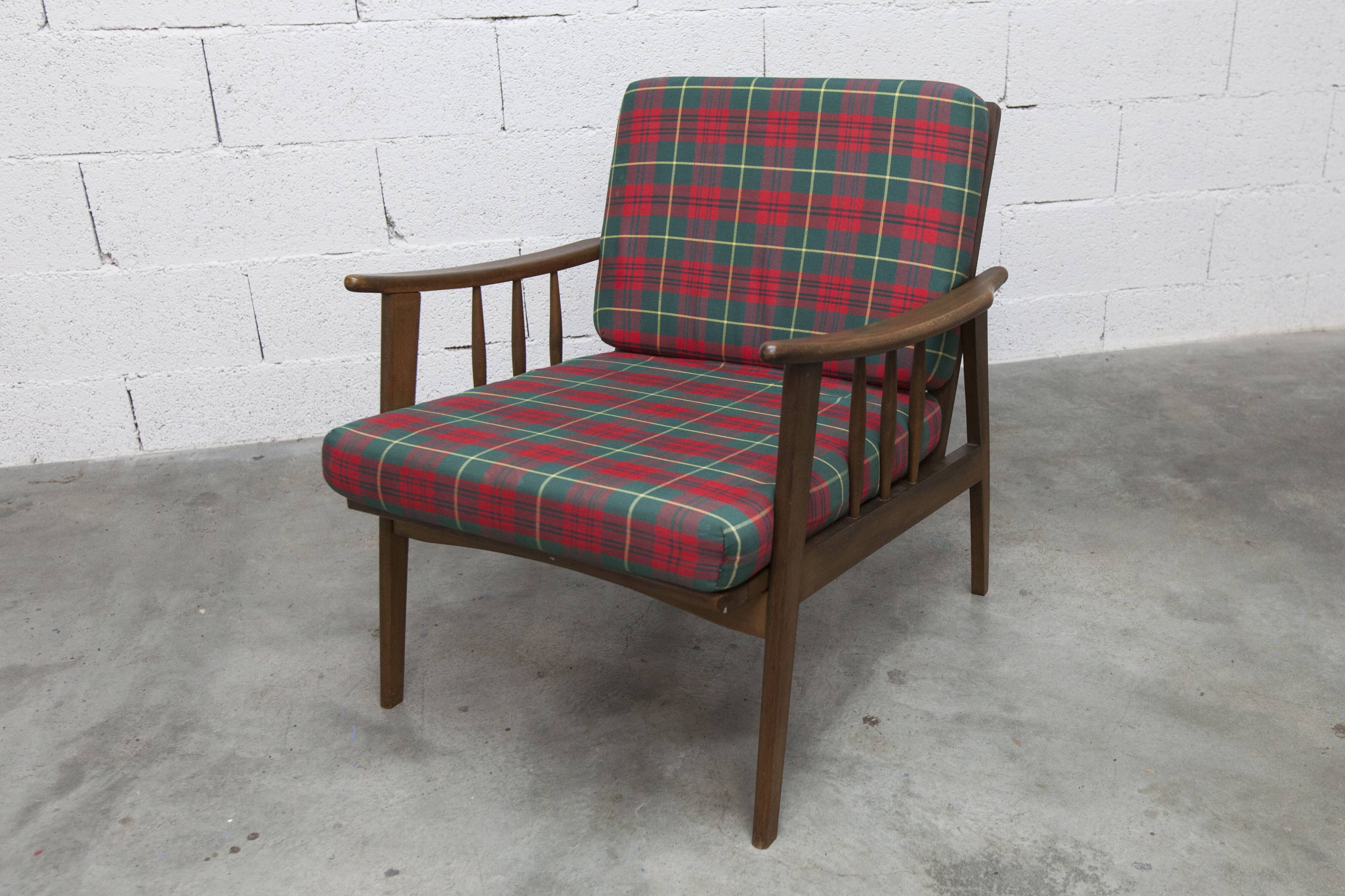 Scandinavian teak armchair, 1960s, Scottish style, collapsible