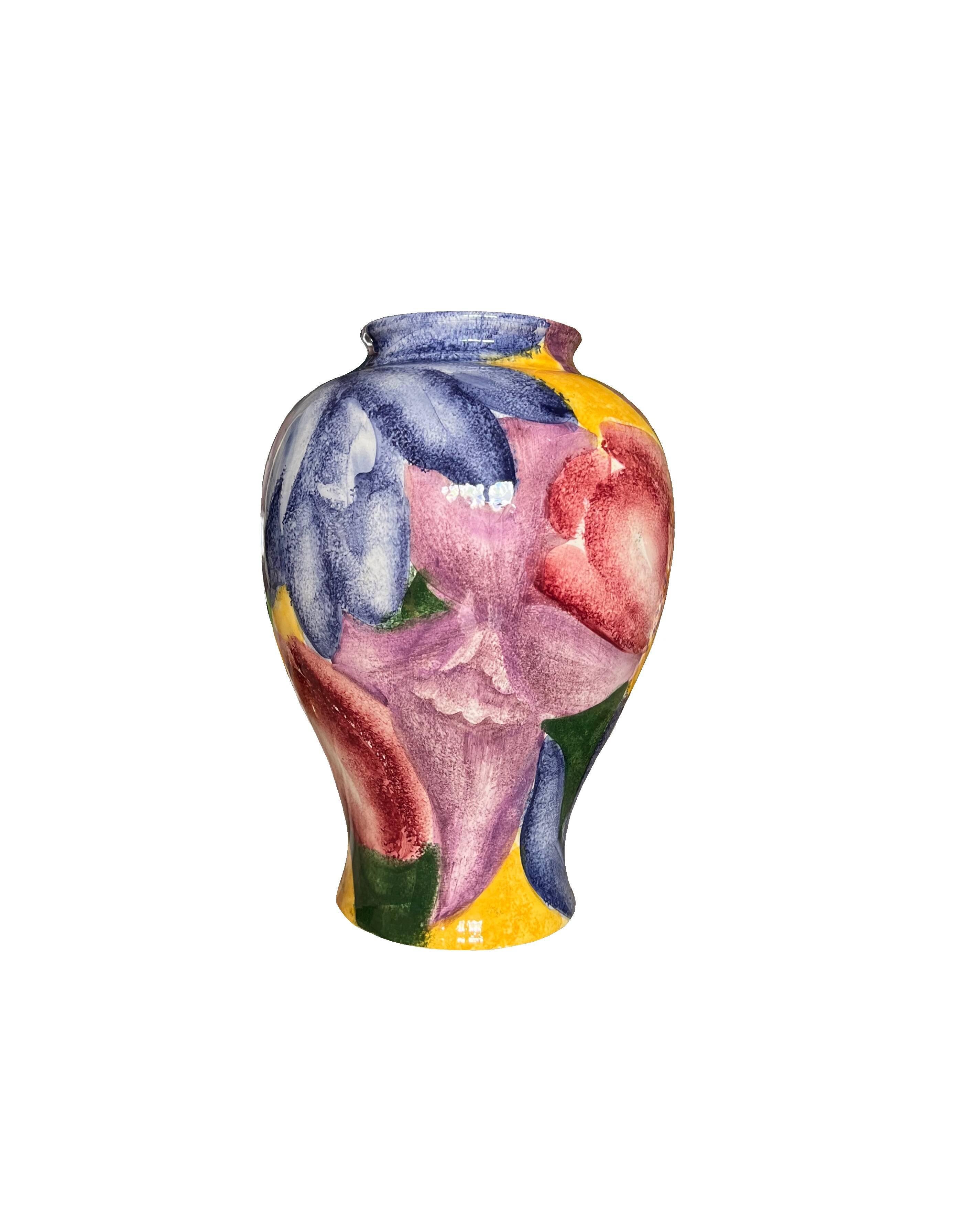 Hand-Painted Italian Ceramic Vase