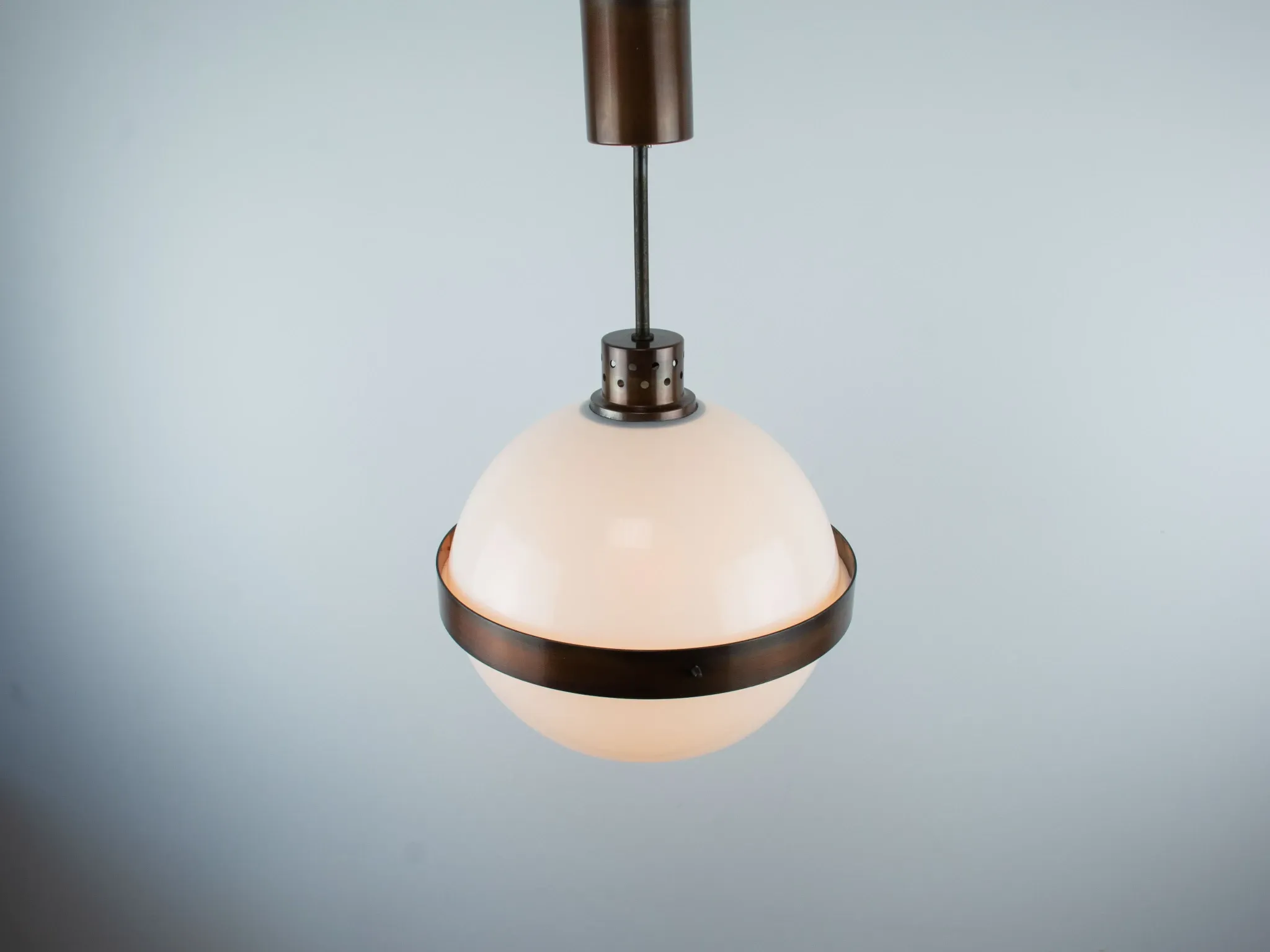 UFO Pendant Light – Vintage Space Age Acrylic Hanging Lamp, Copper/Bronze B