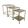 1970's italian brass & smoked glass nesting tables