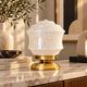 Zoé — Table lamp in speckled white Clichy glass and gold brass.