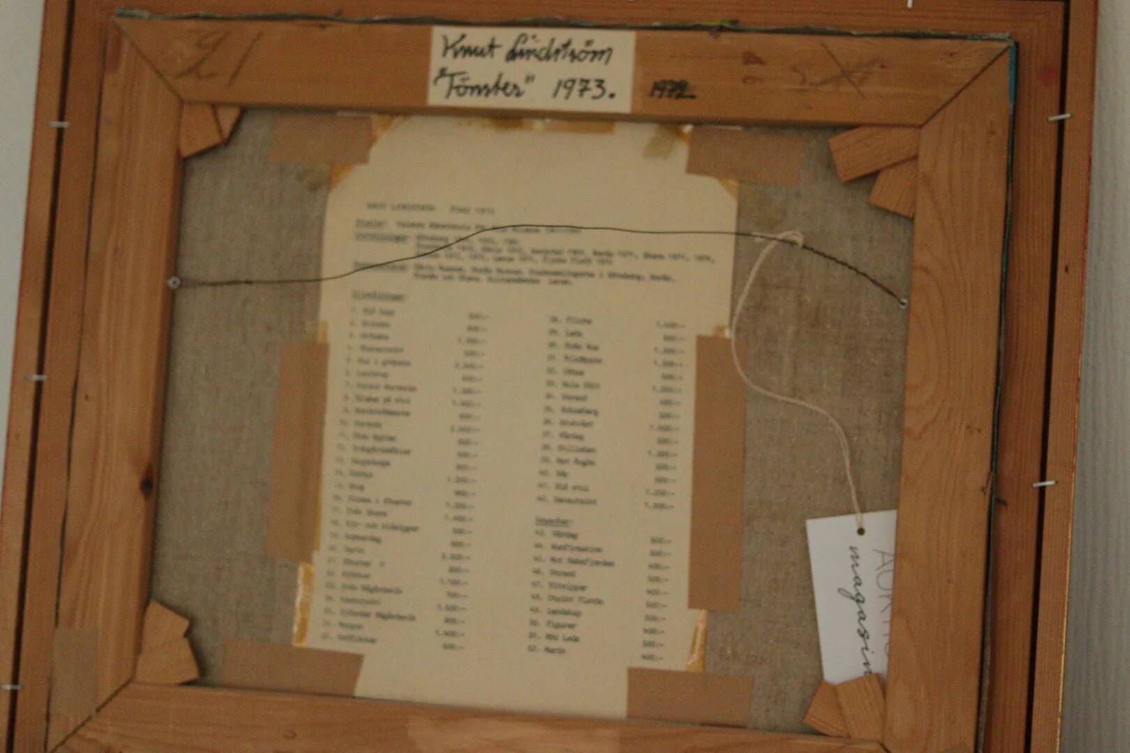 Oil on canvas "Fönster", Knut Lindström 1973