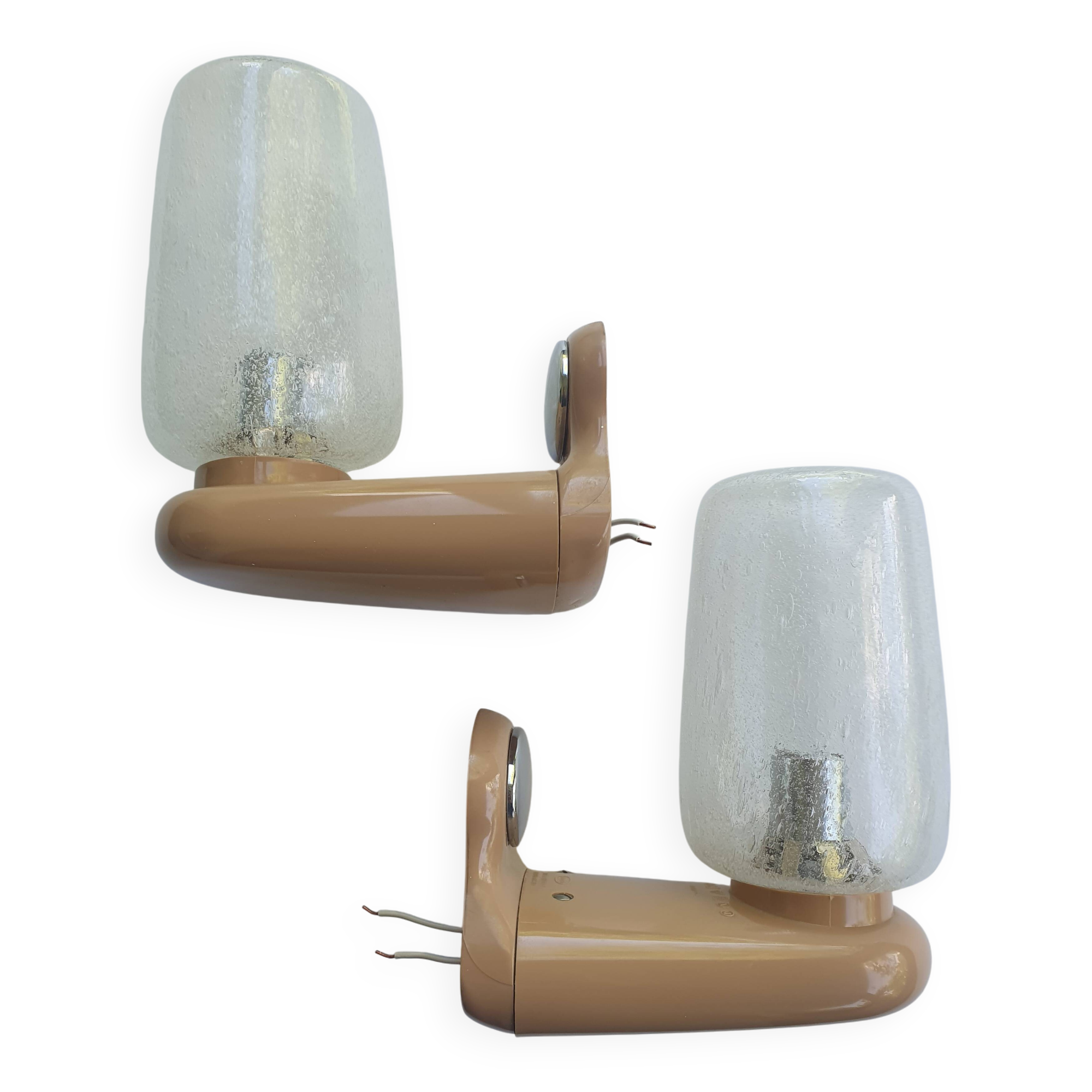 Pair of vintage bathroom wall lights from Germany in the 70s