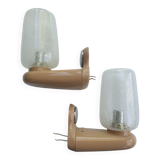 Pair of vintage bathroom wall lights from Germany in the 70s