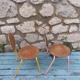 Pair of vintage stackable children's chairs