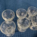Set of 12 hand-sized crystal glasses with flower decoration