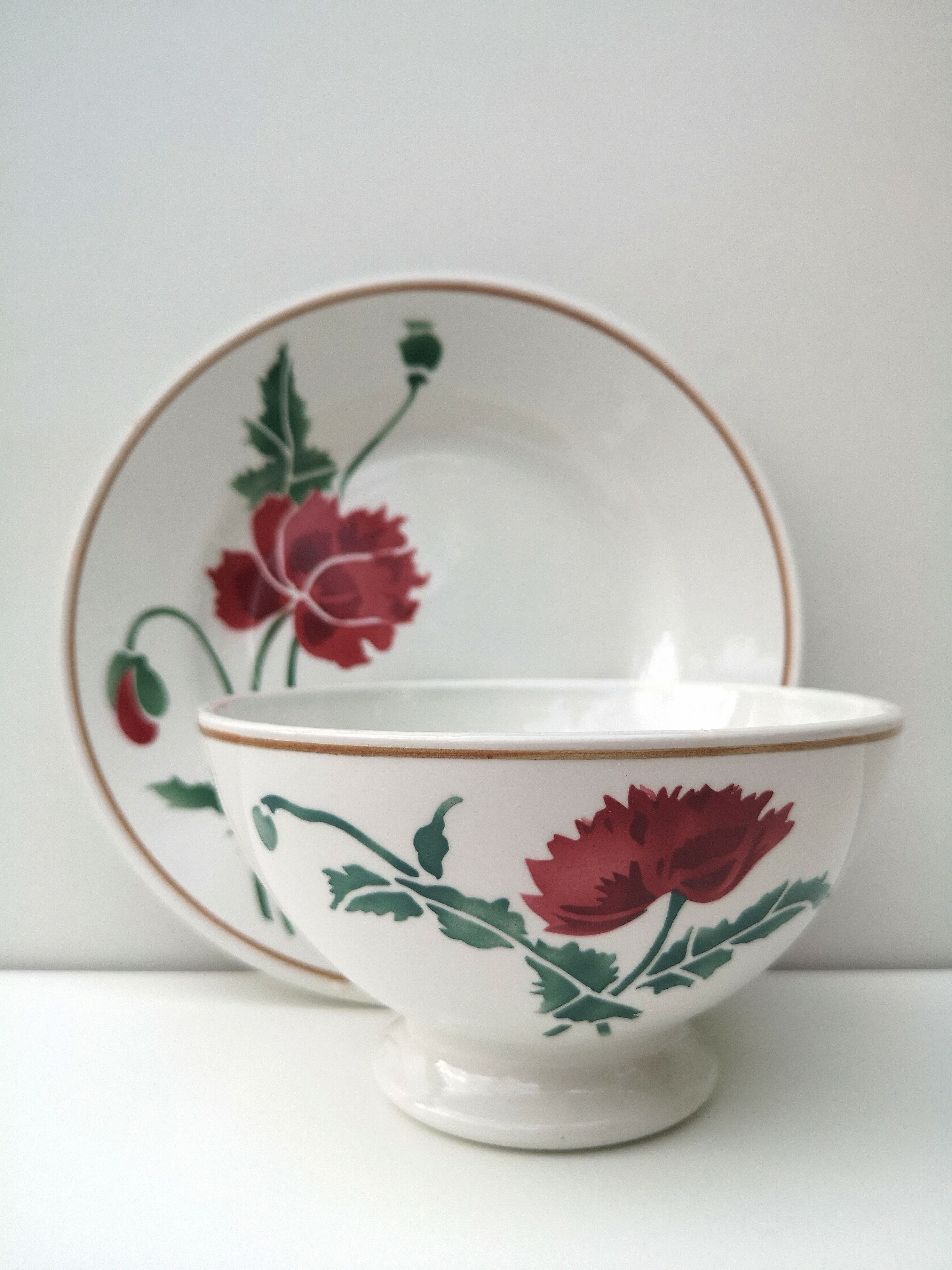Old bowl "Luxeuil" Hbcm and plate