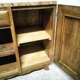 Art deco wood and marble bedside table