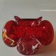 Murano Ashtray/Tray. Organic floral shape. Ruby red, 14cm.