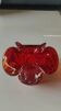 Murano Ashtray/Tray. Organic floral shape. Ruby red, 14cm.