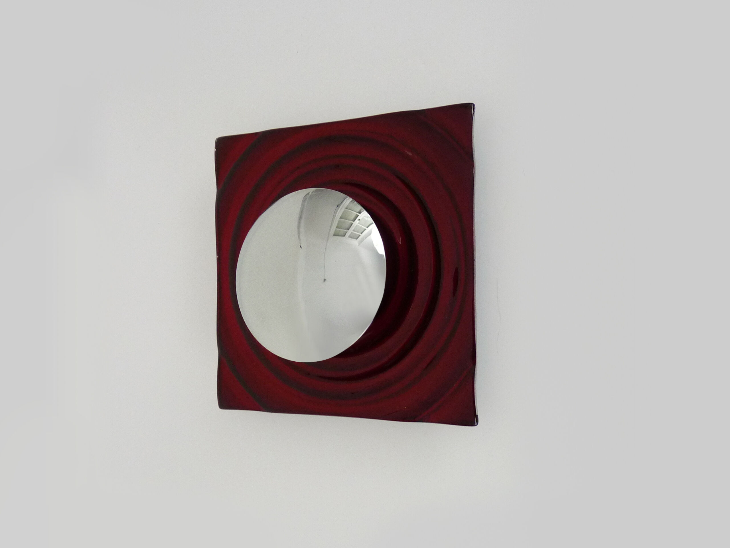 Paul Neuhaus wall lamp in red glass and chrome reflector