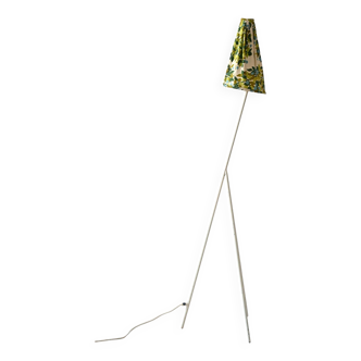 Vintage tripod floor lamp in white metal