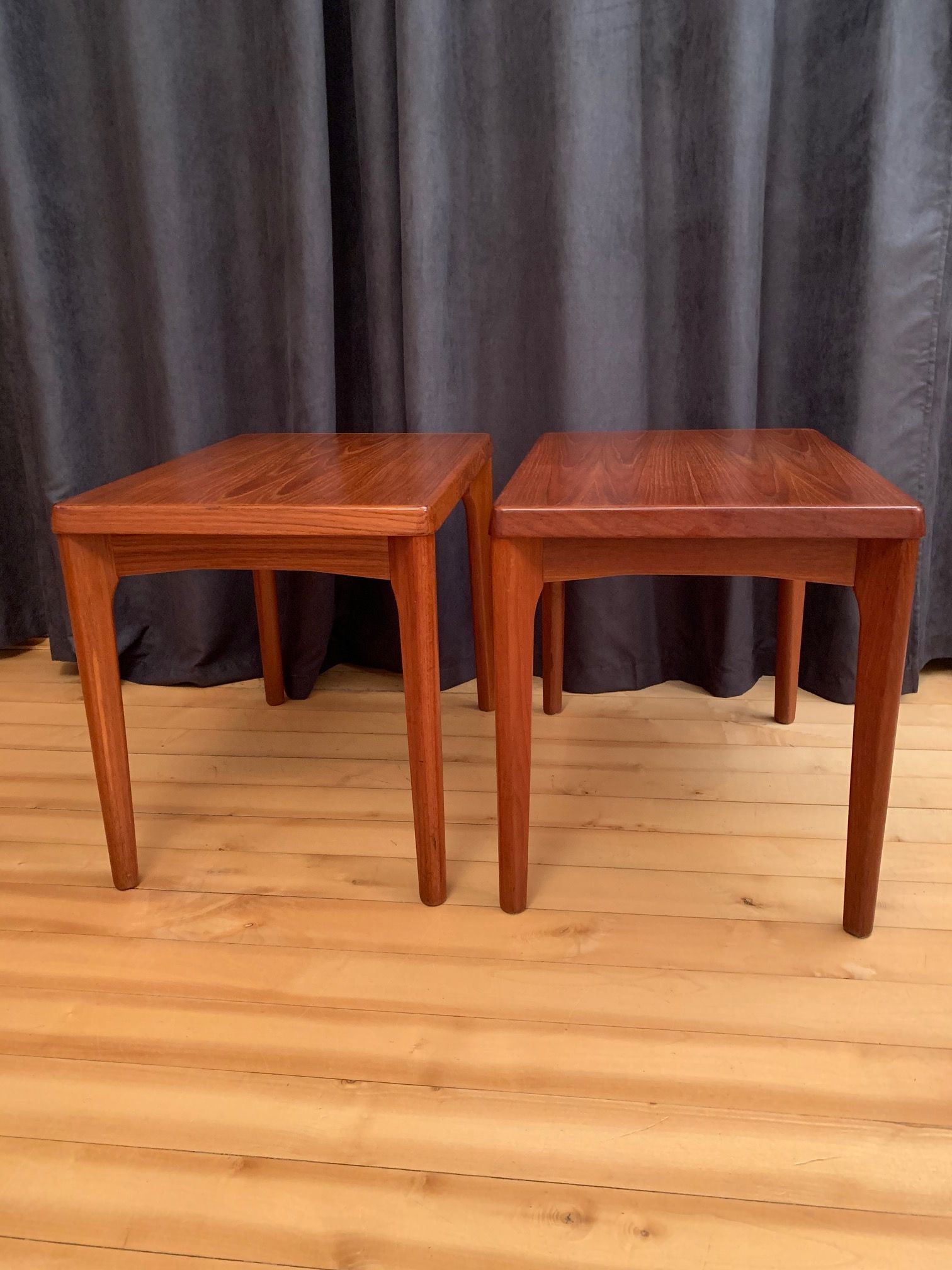 Pair of side tables by Henning Kjaernulf, Vejle Møbelfabrik, Denmark, 1960s