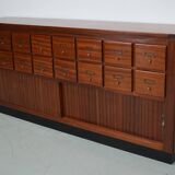 Vintage Mid-Century Dutch Hardwood Shop / Apothecary or Filing Cabinet