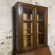 Secrétaire vitrine en chêne meuble 2 corps avec abattant