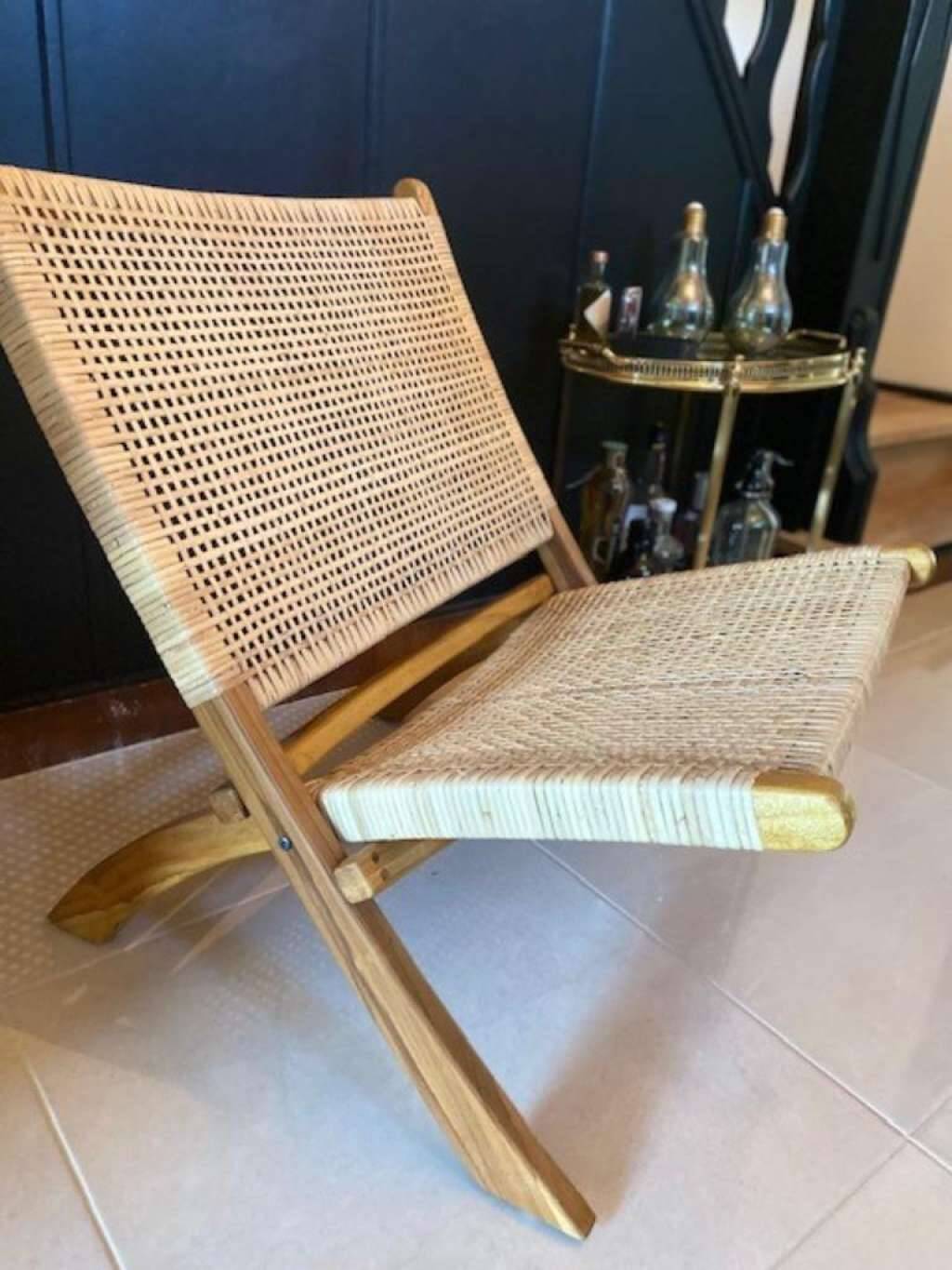 Siège / fauteuil / fauteuil pliant rétro en osier