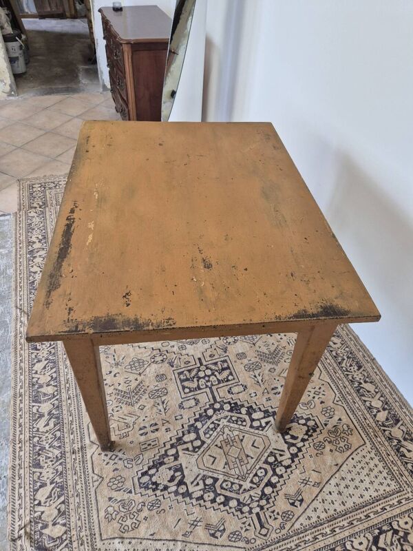 Table de magasin/métier en sapin ancien 1950s -1m