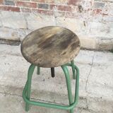 Industrial stool with wood metal screws