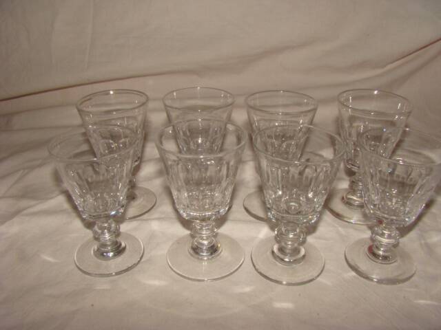 8 crystal aperitif glasses by "Baccarat", model "Caton"
