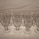 8 crystal aperitif glasses by "Baccarat", model "Caton"