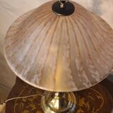 polished brass lamp 1970 glass paste lampshade vianne 56x35 elec ok
