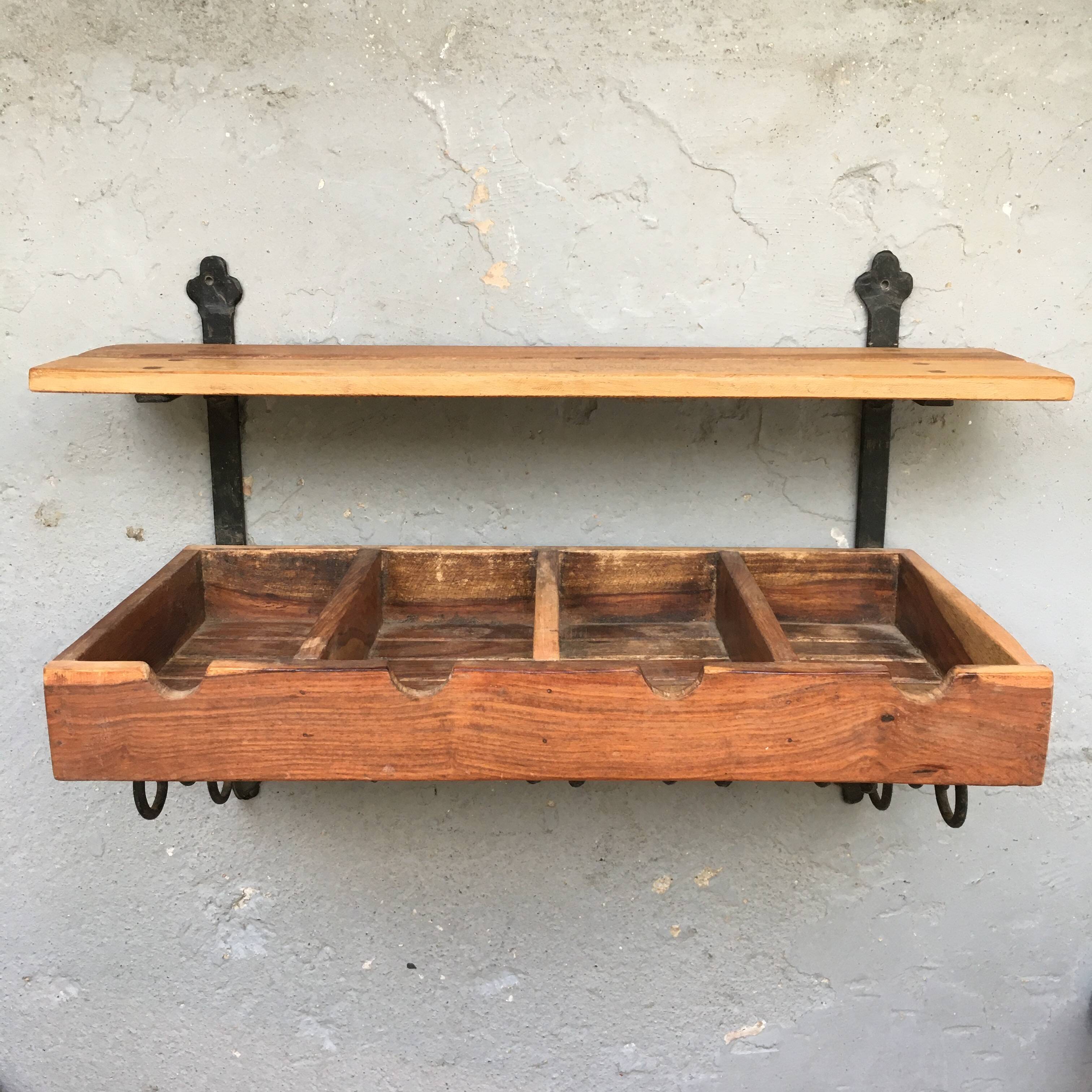 Shelf for glasses and cutlery