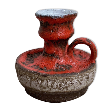 Fat Lava enamelled ceramic candlestick