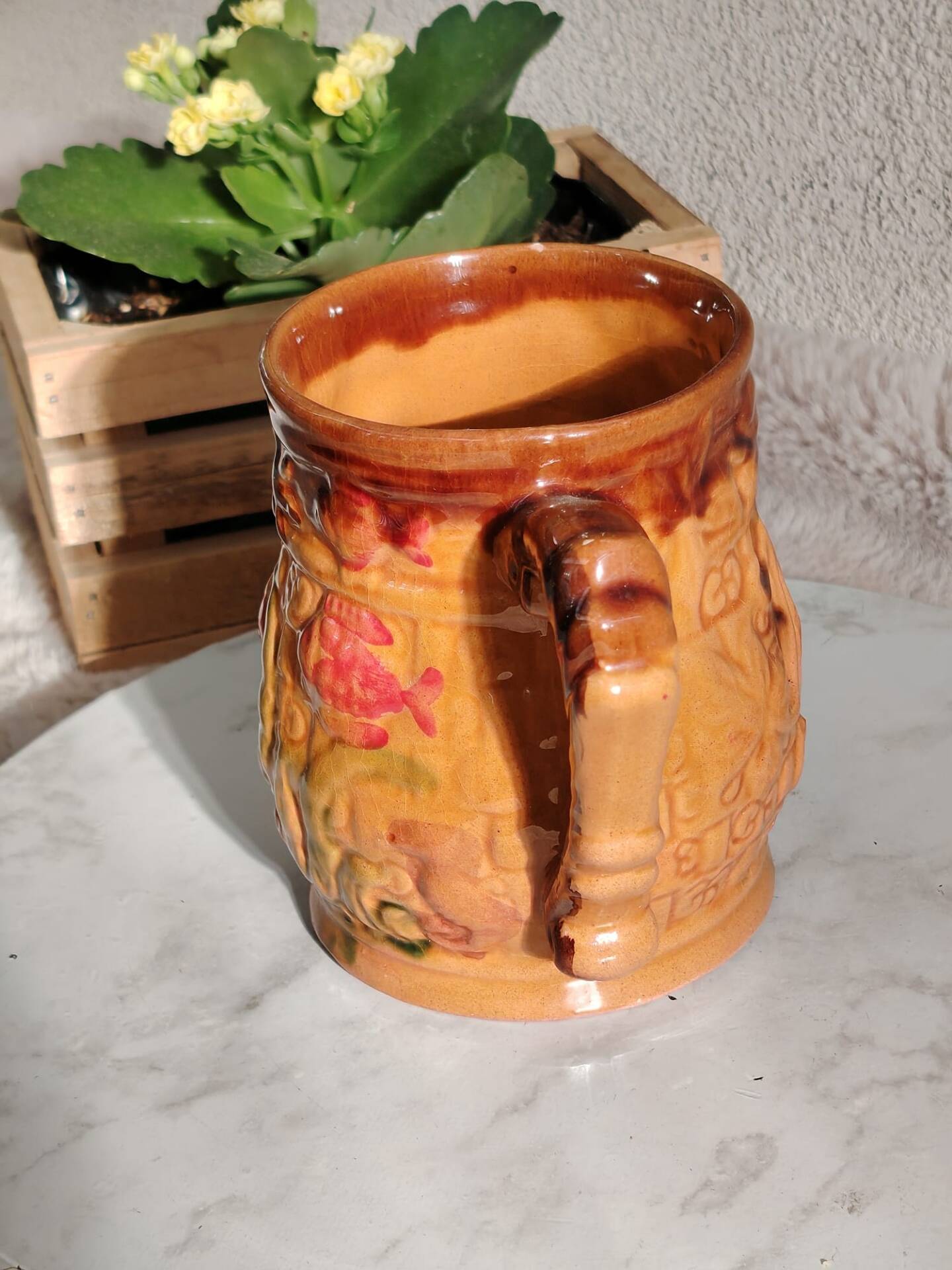 Verre en céramique façon barbotine