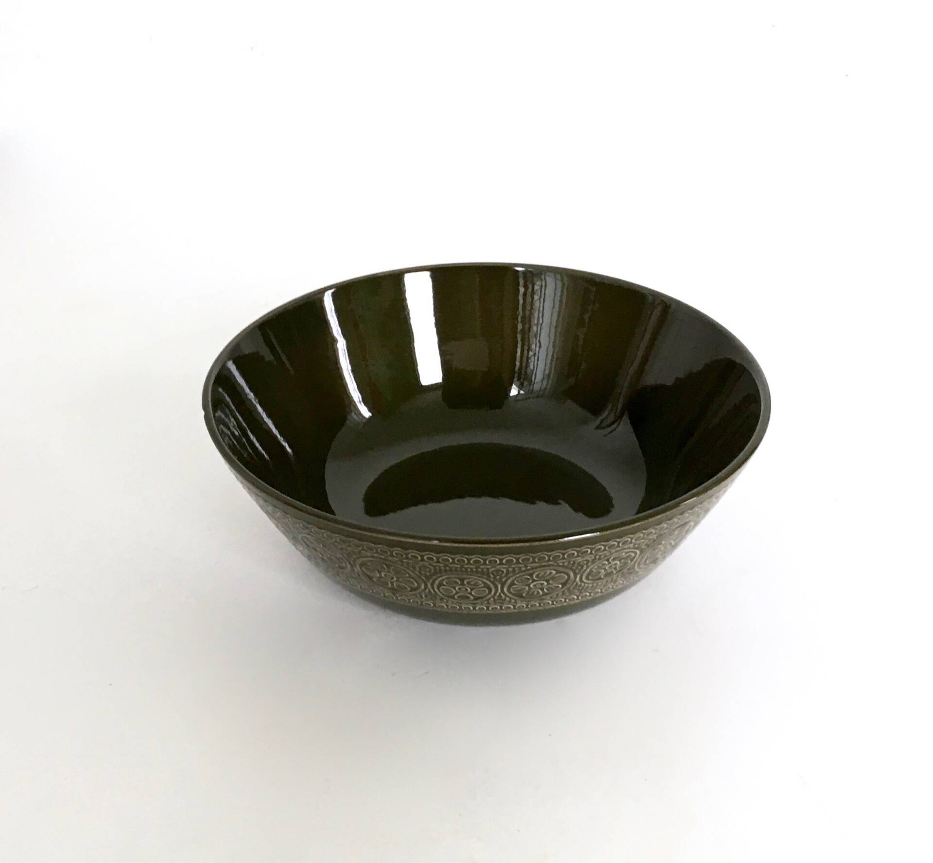 Five-Piece Black Earthenware Serving Set by Antonia Campi, Italy